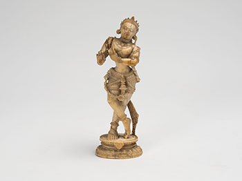 An Indian Ivory Carved Figure of Krishna, Late 19th Century by Indian Art sold for $563