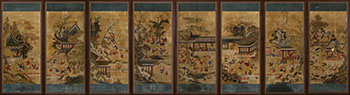A Rare Set of Eight Korean 'Hundred Boys' Panels, Joseon Period, 19th Century by  Korean Art sold for $18,750