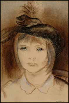Young Girl Wearing a Hat by Louis Muhlstock vendu pour $1,495