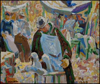 Geese, Kingston Market by Andre Charles Bieler sold for $4,600