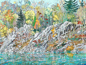 Fall Tapestry by Edward William (Ted) Godwin sold for $16,250