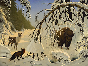 At the Water Hole by Arthur Henry Howard Heming sold for $20,000