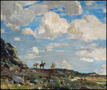 Cowboys on a Ridge by Richard Jack sold for $1,170
