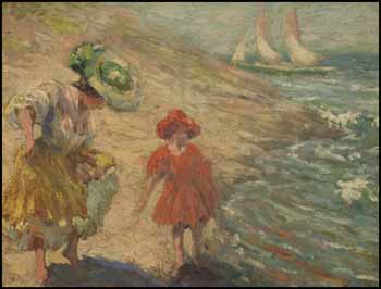 Mother and Daughter on the Beach by William Henry Clapp vendu pour $35,100