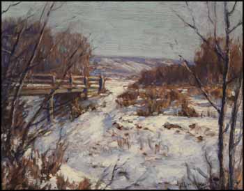 Creek in Winter - Near Fort Qu'Appelle by James Henderson sold for $4,720