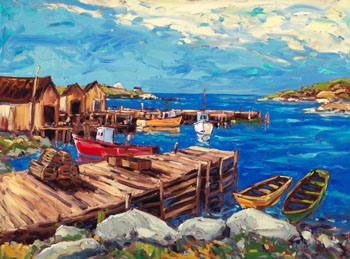 Lobster Boats, Terence Bay by Rod Charlesworth sold for $4,720
