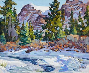 Crowfoot Glacier and Creek in Winter by Bill Burns sold for $750