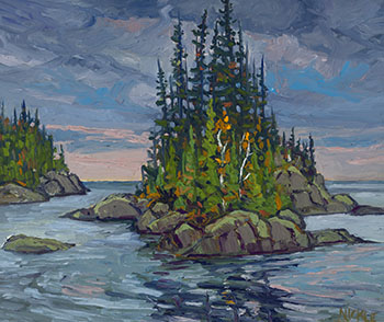 Island Michipicoten Harbour, Lake Superior by Lawrence Nickle vendu pour $1,000
