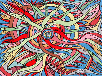 1er poisson qui quitte la mer de Gallilé by Arthur Villeneuve vendu pour $1,875