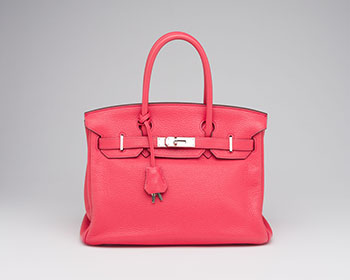 A ROSE LIPSTICK TOGO LEATHER BIRKIN 30 WITH PALLADIUM HARDWARE by  HERMÈS sold for $10,000