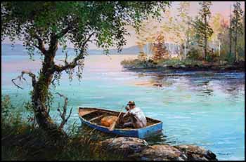 Man in a Rowboat by Jose Trinidad vendu pour $1,610
