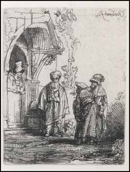 Three Oriental Figures (Jacob and Laban) by Rembrandt Harmenszoon van Rijn vendu pour $4,388