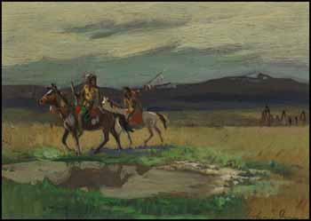 Two Natives on Horseback by John I. Innes sold for $2,633