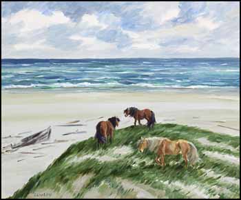 Wild Ponies, Sable Island by John Douglas Lawley sold for $5,850