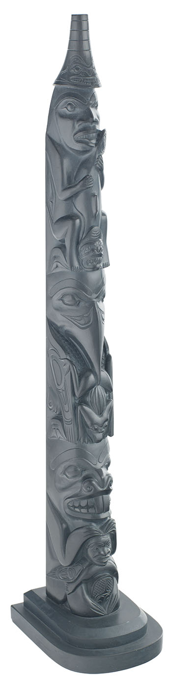 Sea Bear, Chief Shark, Raven Frog, Beaver and Boy Transformed into Eagle Totem by Alfie Collinson vendu pour $3,750