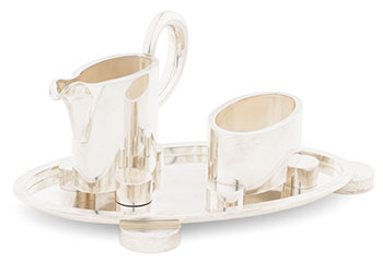 Tray, Creamer, Sugar (set of 3) by Per Sax Moller sold for $3,000