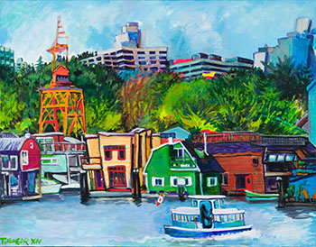 Houseboat Composition by Tiko Kerr sold for $6,875