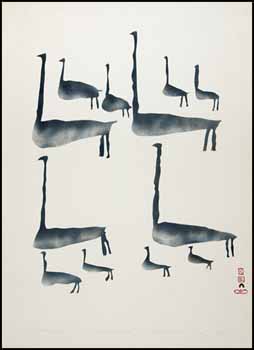 Blue Geese Feeding by  Parr sold for $5,558