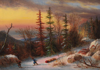 Sledding at Twilight by Harry (Henry) Nesbitt McEvoy sold for $625