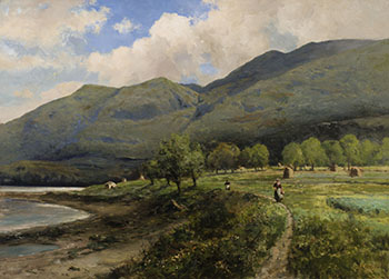 Country Scene with Peasants by John Arthur Fraser vendu pour $1,500