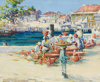 West Indies Market Scene by Florence Helena McGillivray sold for $2,125