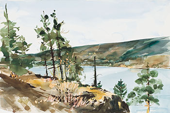Edge of Cliff, Okanagan Lake by Jack Hambleton sold for $156