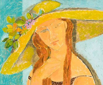 Mujer en verde by Alfredo Roldan sold for $750