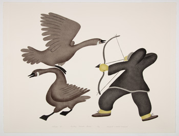Hunting Canada Geese by Agnes Nanogak Goose vendu pour $344