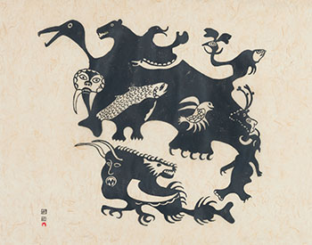 Strange Beasts by A Kopapik Qaqyuarqyuk sold for $875