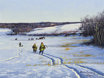 The Team Practice by Michael Lonechild sold for $500