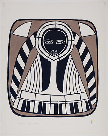 Figure in Striped Clothing by Jessie Oonark vendu pour $1,250
