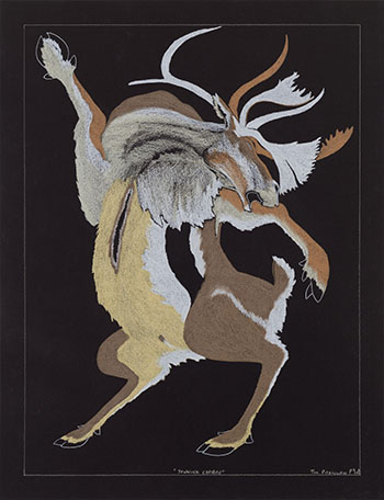 Yawning Caribou by Tim Pitsiulak sold for $3,750