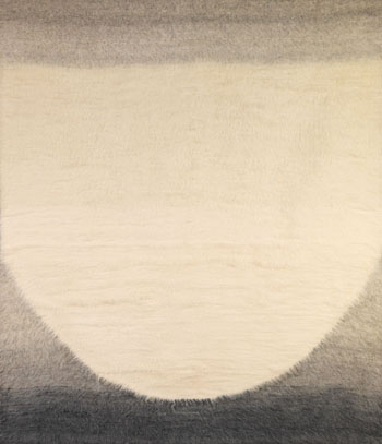 Demi cercle blanc dans le gris by Mariette Rousseau-Vermette sold for $500