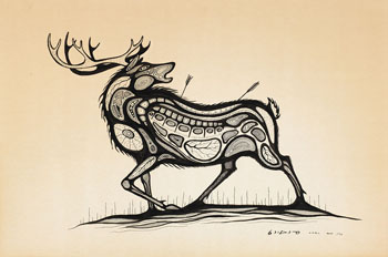 Hunted Caribou by Carl Ray sold for $2,813