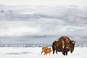 Bison Dream Past 7 by Adrian Stimson vendu pour $2,813