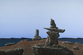 Inukshuk on Ferguson Lake by Ken Kirkby vendu pour $2,500