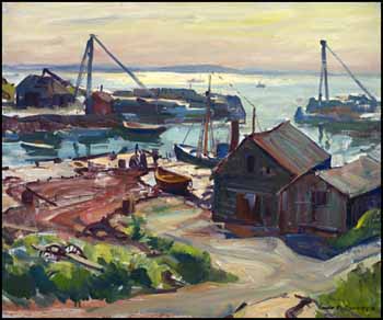 Louisville Harbour, Massachusetts USA by Emile Albert Gruppé sold for $16,100