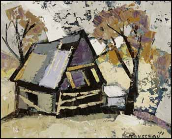 Maison au toit bleu by Albert Rousseau sold for $2,633