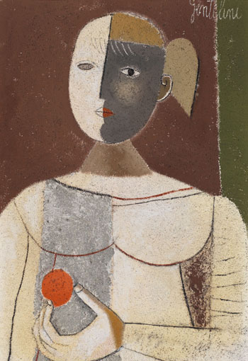 Ragazza con arancio (Girl with Orange) by Franco Gentilini vendu pour $17,700