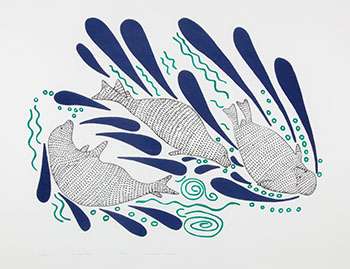 Diving Seals by Agnes Nanogak Goose sold for $438