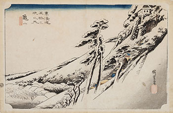 Kameyama: Clear Weather after the Snow by Ando Hiroshige vendu pour $2,375