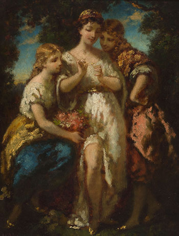 Three Beauties by Narcisse Virgile Diaz de la Pena vendu pour $3,750
