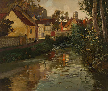 Picquigny, France by Frits Thaulow sold for $8,125