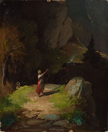 Study of a Maid in the Alpine by Attributed to Carl Spitzweg sold for $1,250