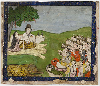 A Kangra Painted Miniature of Shiva and Parvati Worshipped by Deities, 18th/19th Century by Indian Art sold for $625
