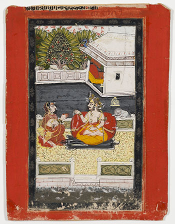 A Rajasthan Painted Miniature of an Aesthetic and Lady, 19th Century by Indian Art sold for $625