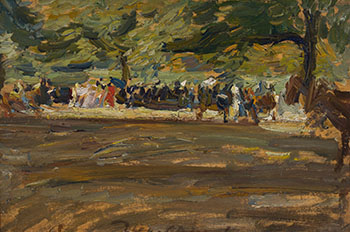 Hyde Park by Josef Oppenheimer sold for $3,750