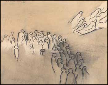Untitled - Figures in a Crowd by Richard Ciccimarra sold for $863