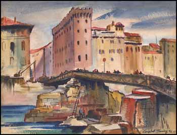 Bridge in Italy by George Campbell Tinning sold for $431