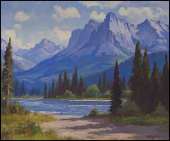 Bow River and Mountains near Canmore, Alberta by Roland Gissing vendu pour $4,888